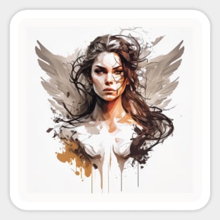 Woman Beauty Portrait Fantasy Painting Wild Life Adventure Sticker